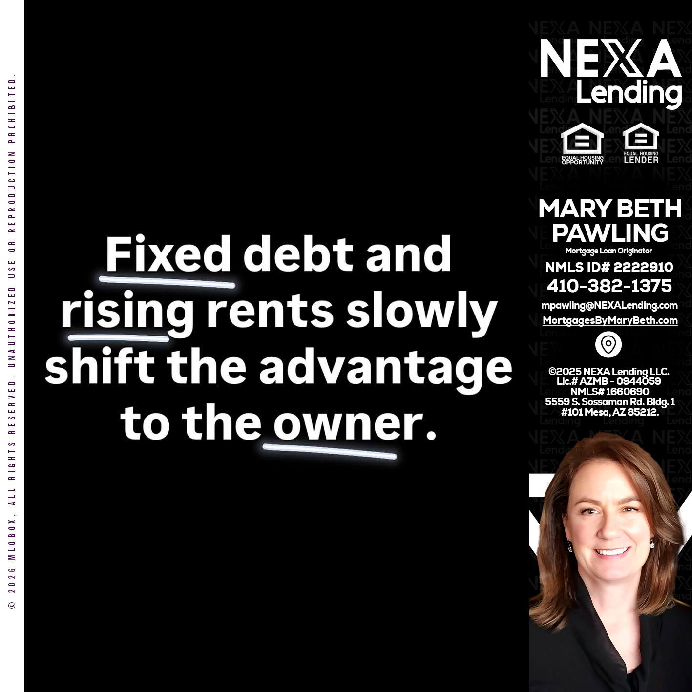 FIXED DEBT - Mary Beth Pawling -Mortgage Loan Originator