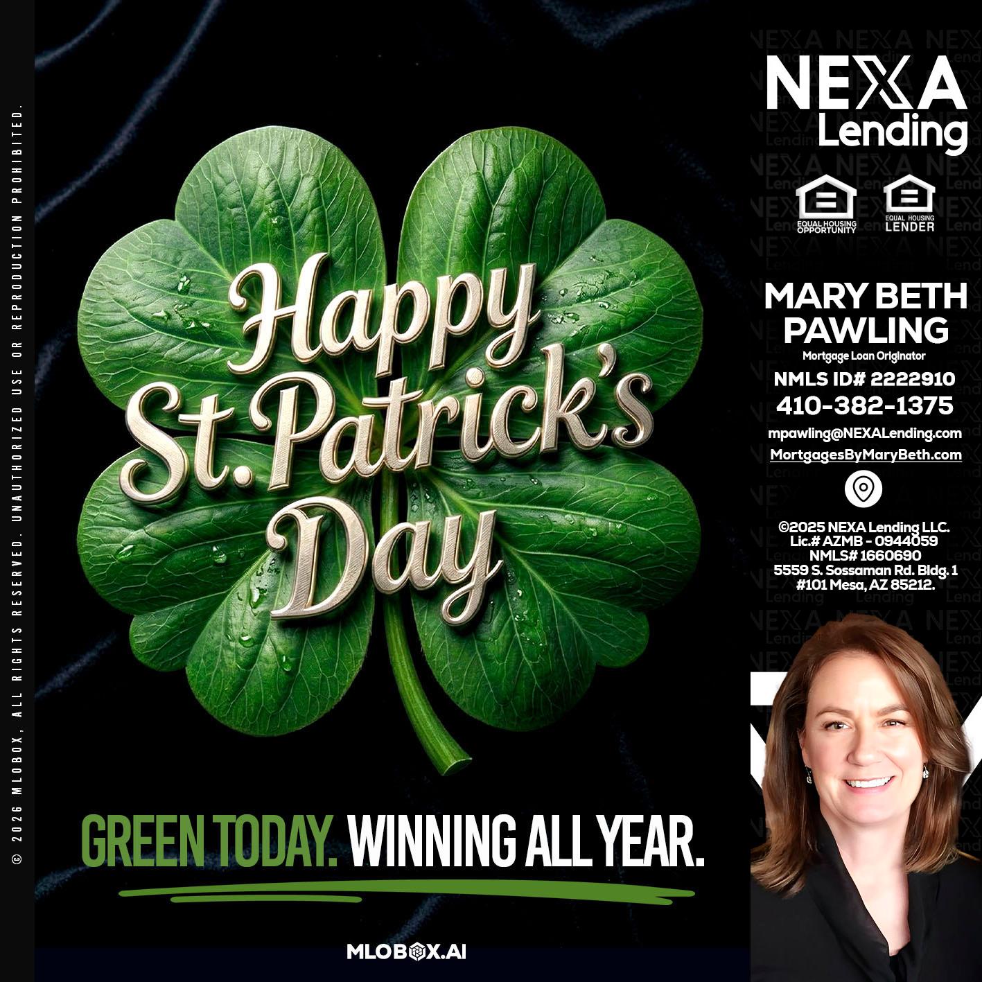 happy st. Patricks day - Mary Beth Pawling -Mortgage Loan Originator