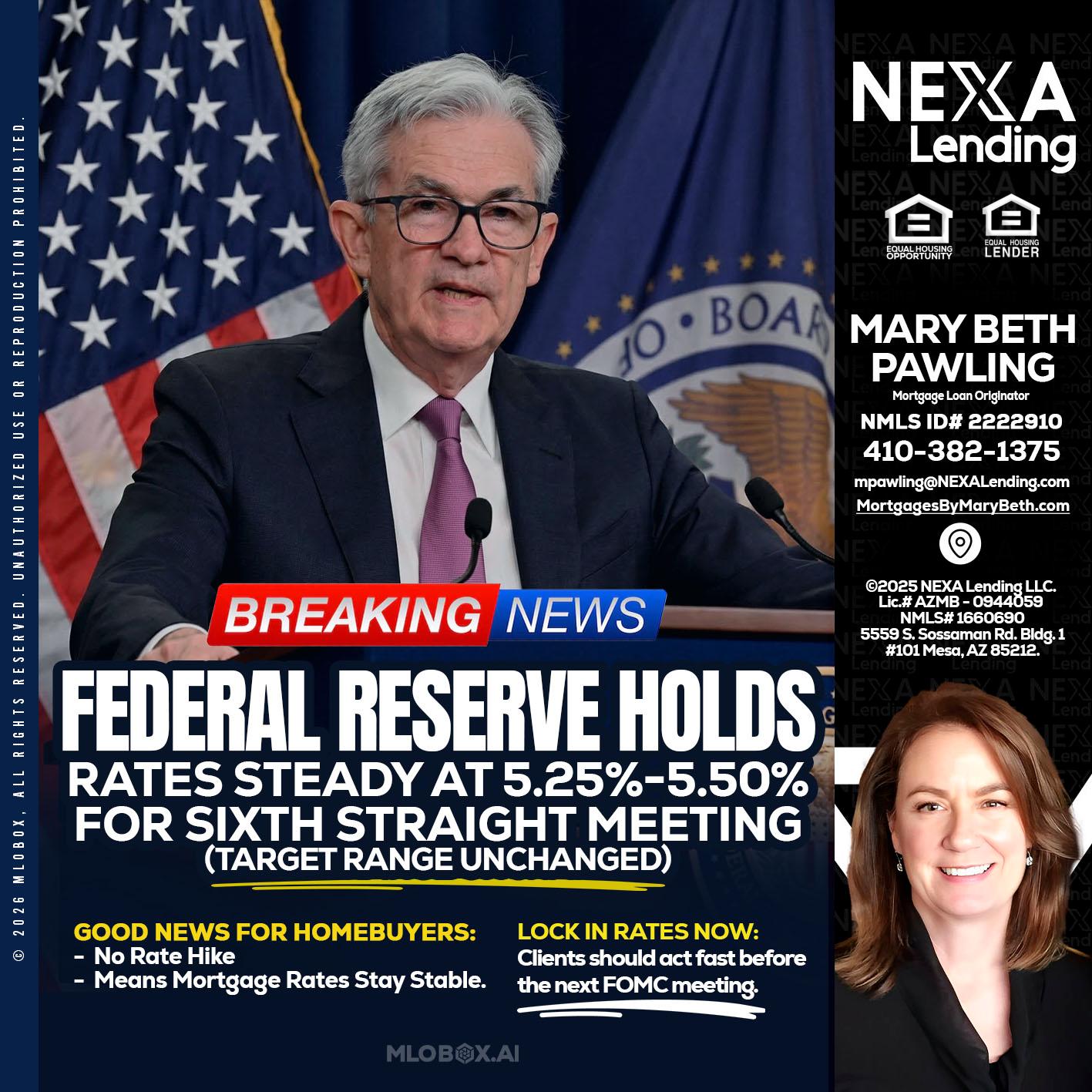 federal reserve - Mary Beth Pawling -Mortgage Loan Originator