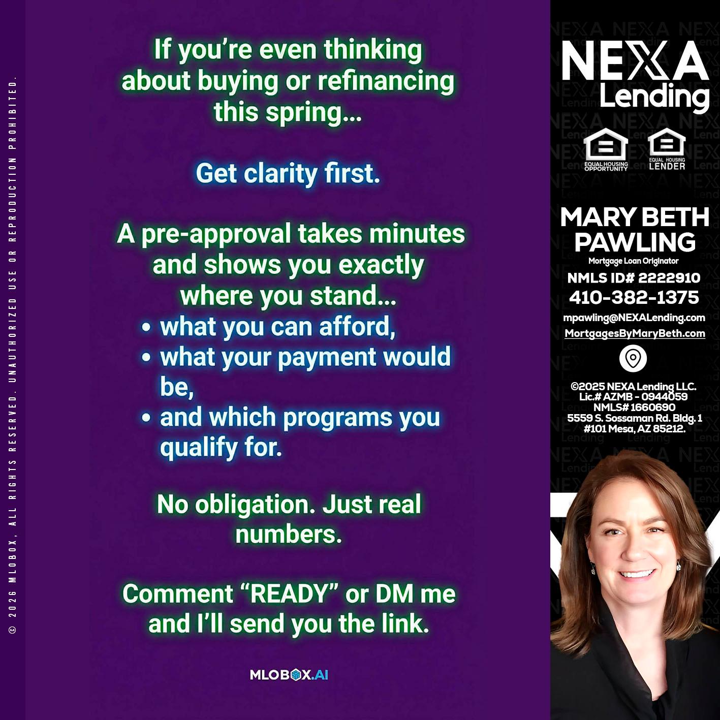 IF YOU THINKING - Mary Beth Pawling -Mortgage Loan Originator