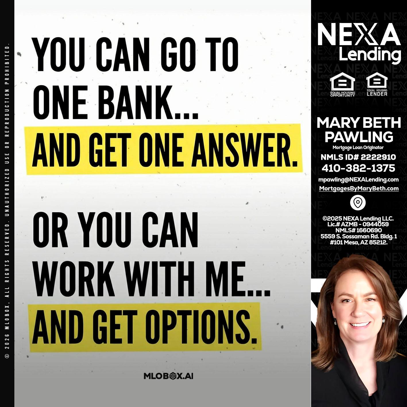 YOU CAN GO TO - Mary Beth Pawling -Mortgage Loan Originator