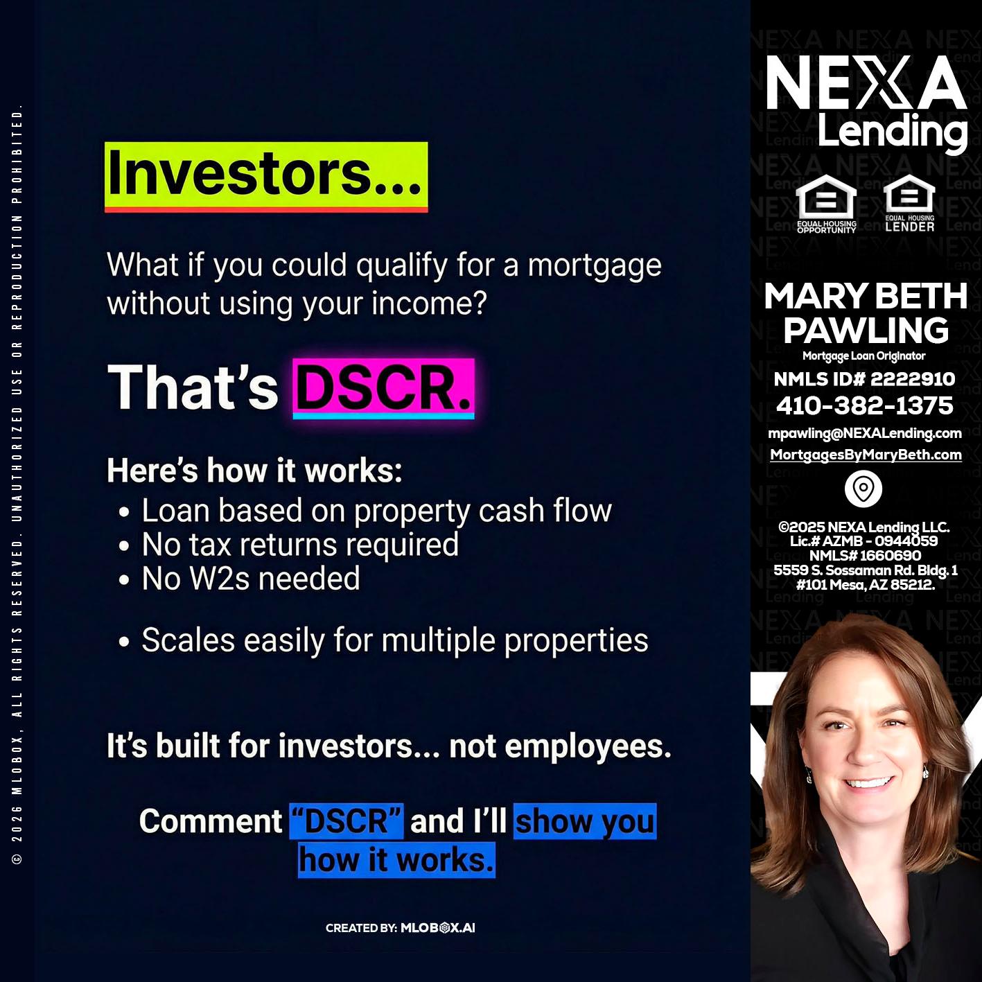 INVESTORS - Mary Beth Pawling -Mortgage Loan Originator