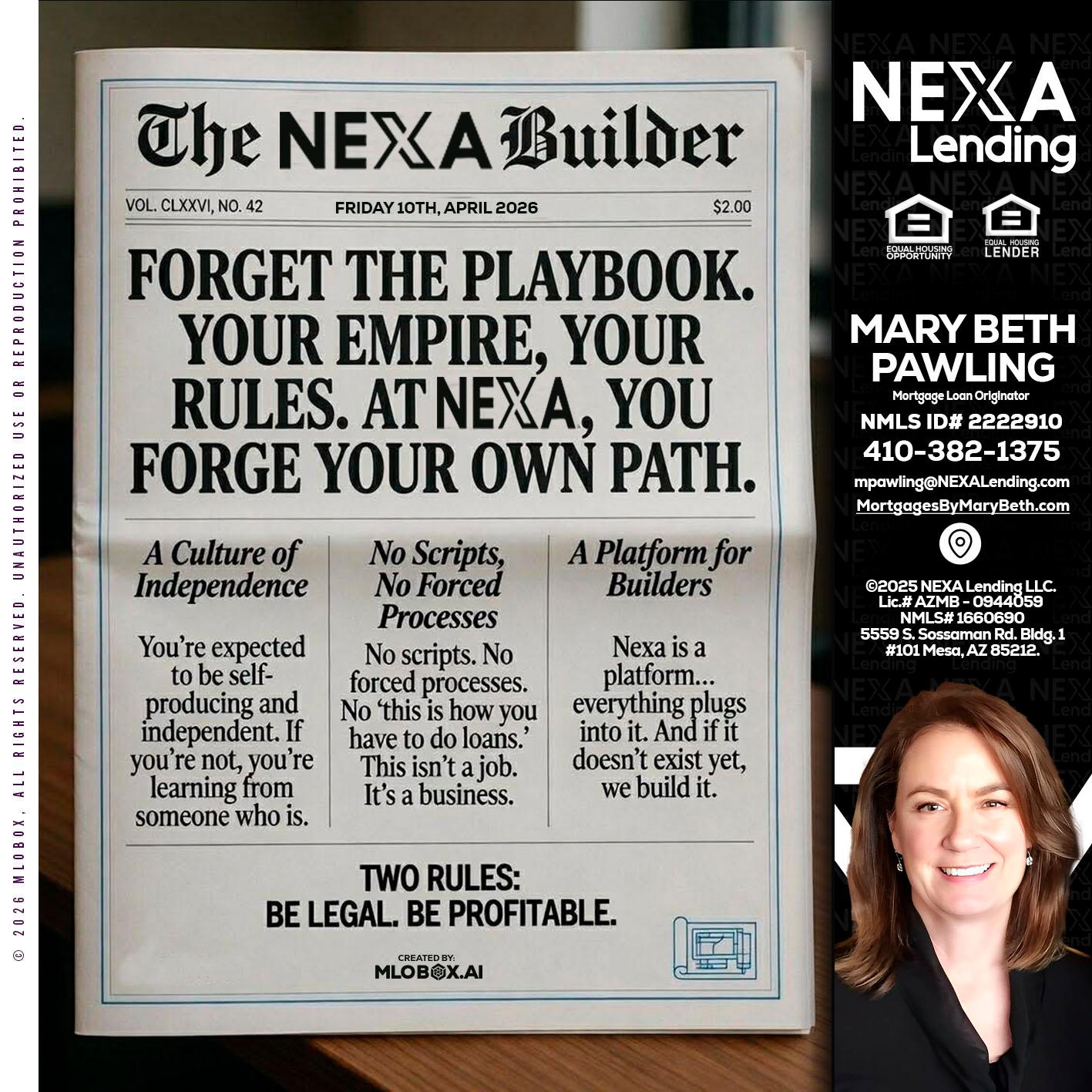 THE NEXA BUILDER - Mary Beth Pawling -Mortgage Loan Originator
