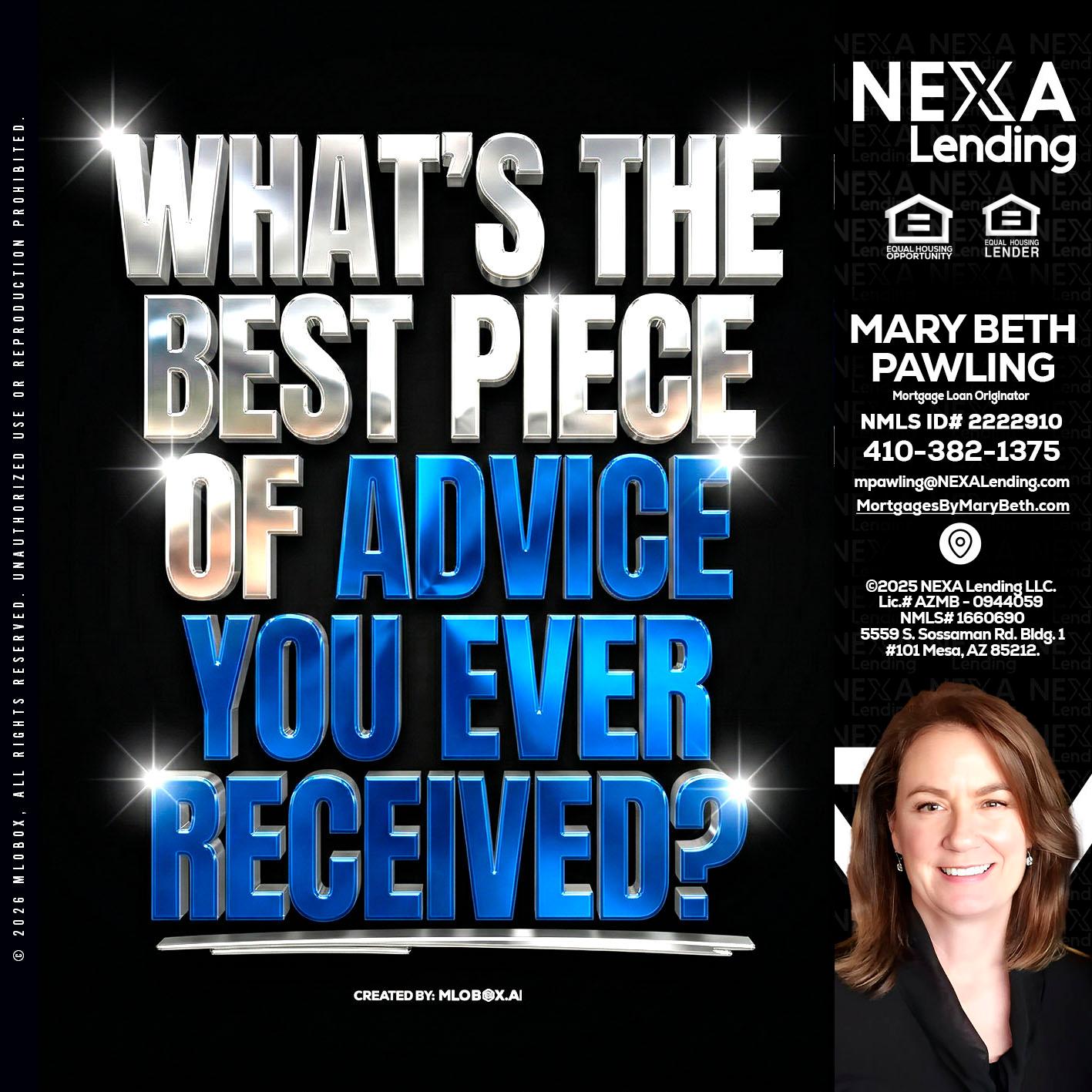 WHATS THE BEST - Mary Beth Pawling -Mortgage Loan Originator