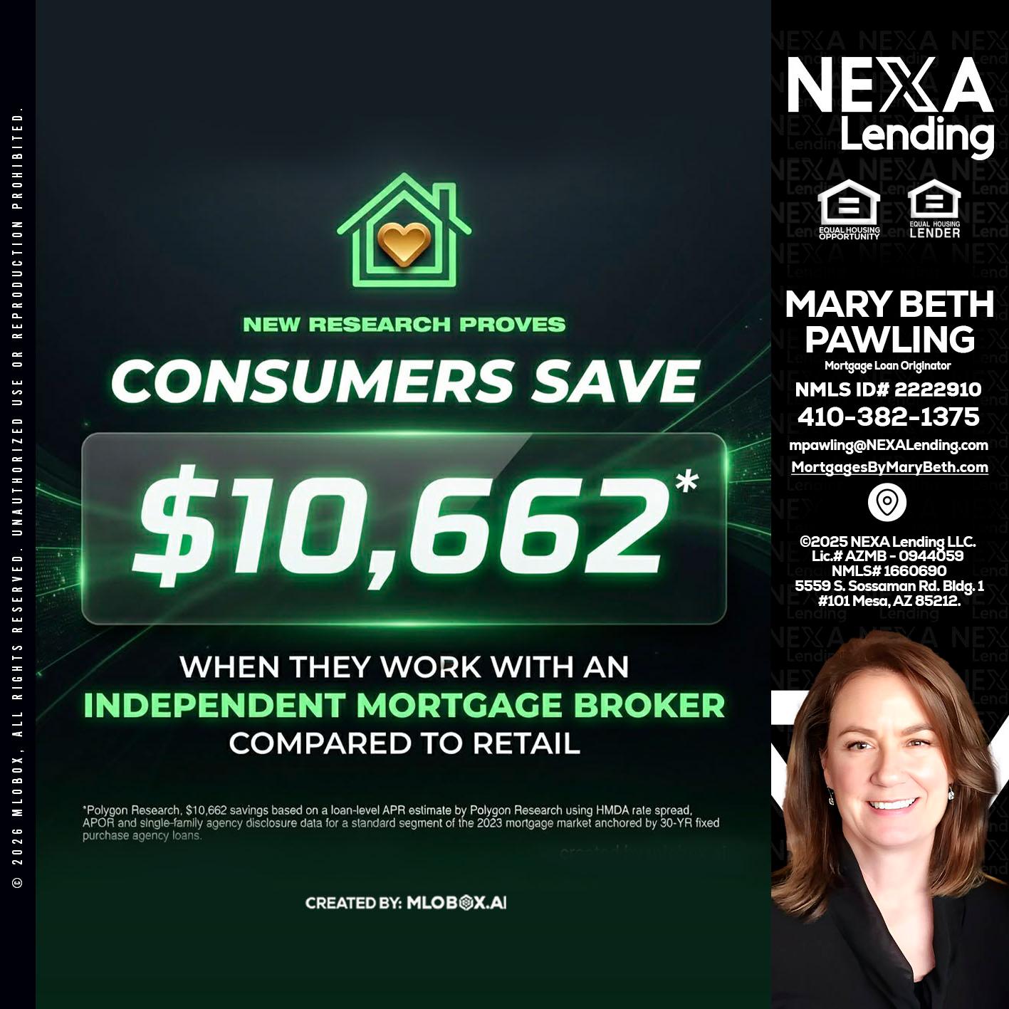 10,662 - Mary Beth Pawling -Mortgage Loan Originator