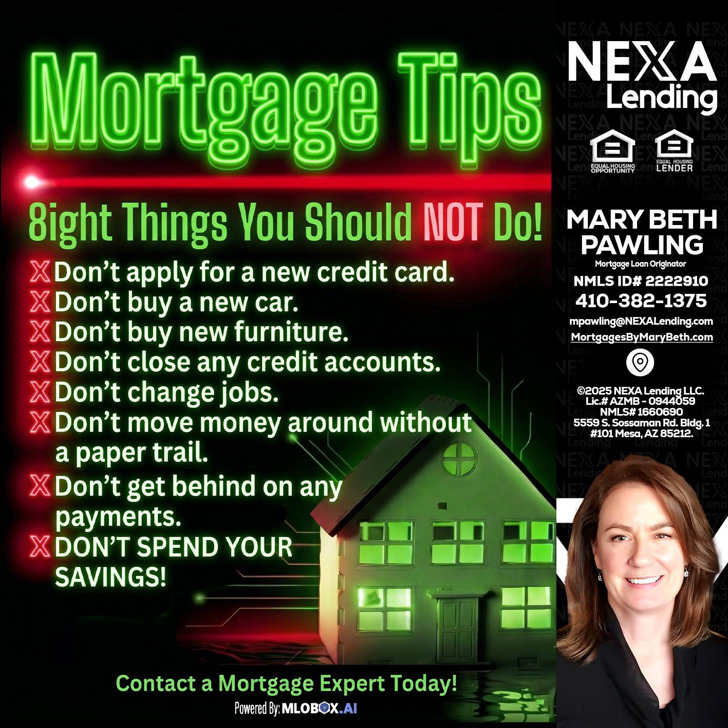 Mortgage Tips at your Door - Mary Beth Pawling -Mortgage Loan Originator