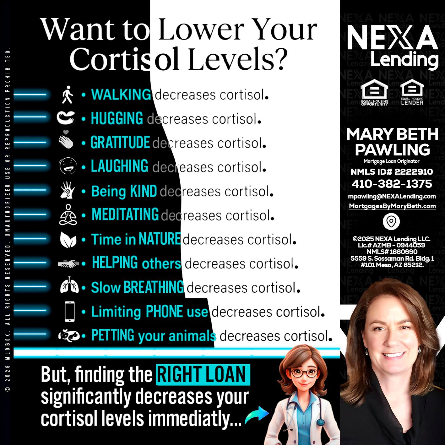 Want to lower Your Cortisol Levels? - Mary Beth Pawling -Mortgage Loan Originator