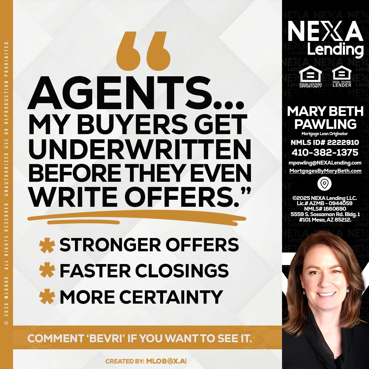 agents - Mary Beth Pawling -Mortgage Loan Originator