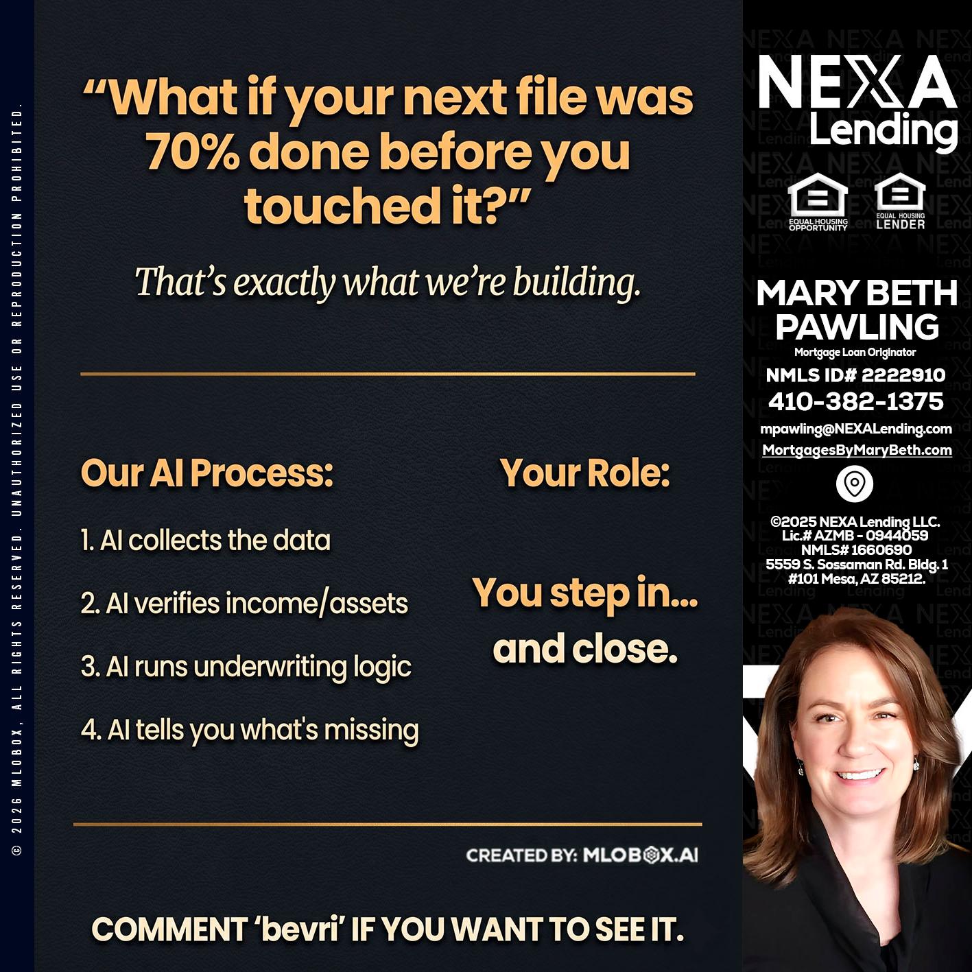 WHAT IF YOUR - Mary Beth Pawling -Mortgage Loan Originator