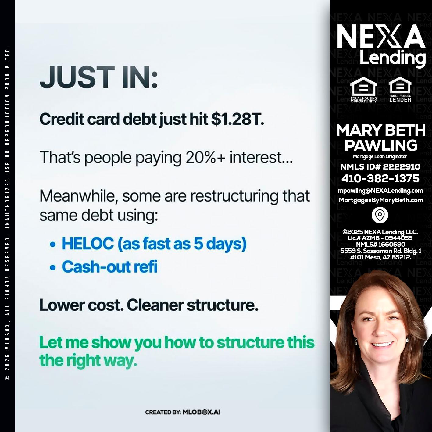 JUST IN - Mary Beth Pawling -Mortgage Loan Originator