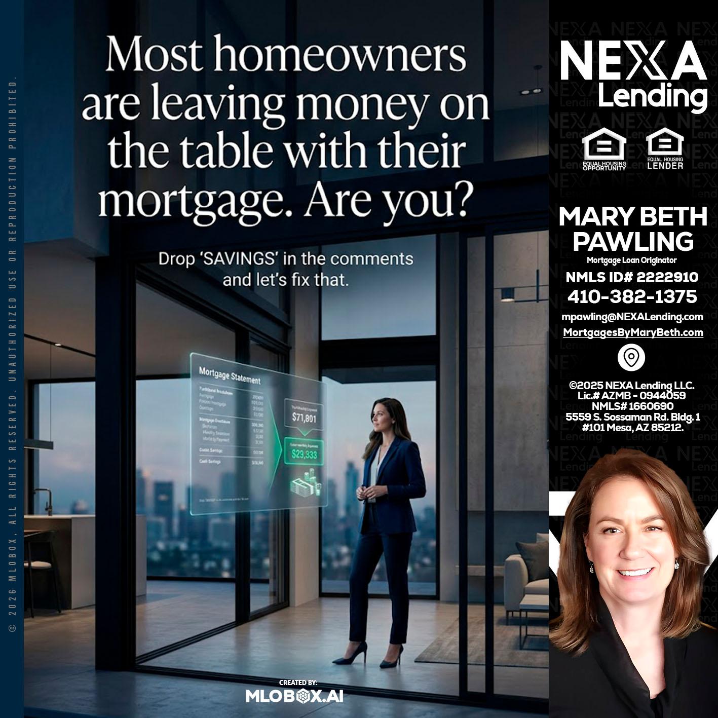 MOST OWNERS - Mary Beth Pawling -Mortgage Loan Originator