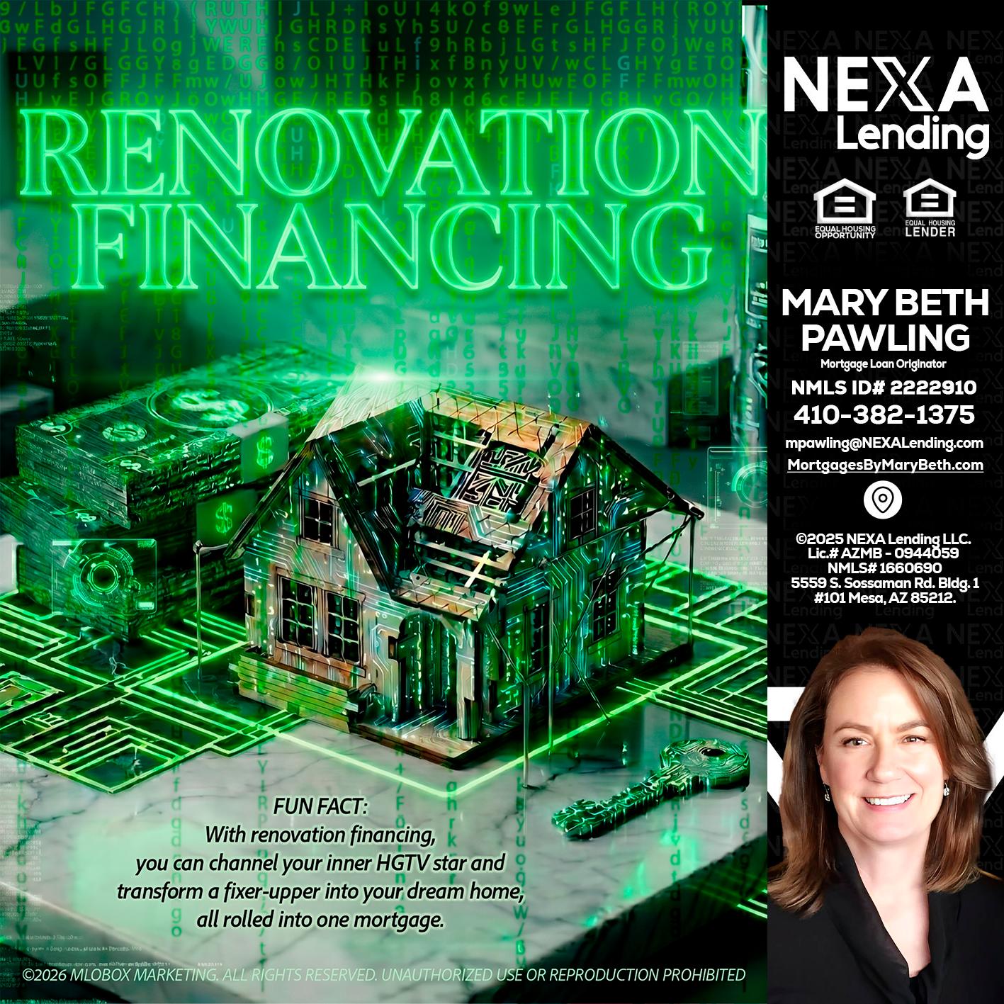 RENOVATION FINANCING - Mary Beth Pawling -Mortgage Loan Originator