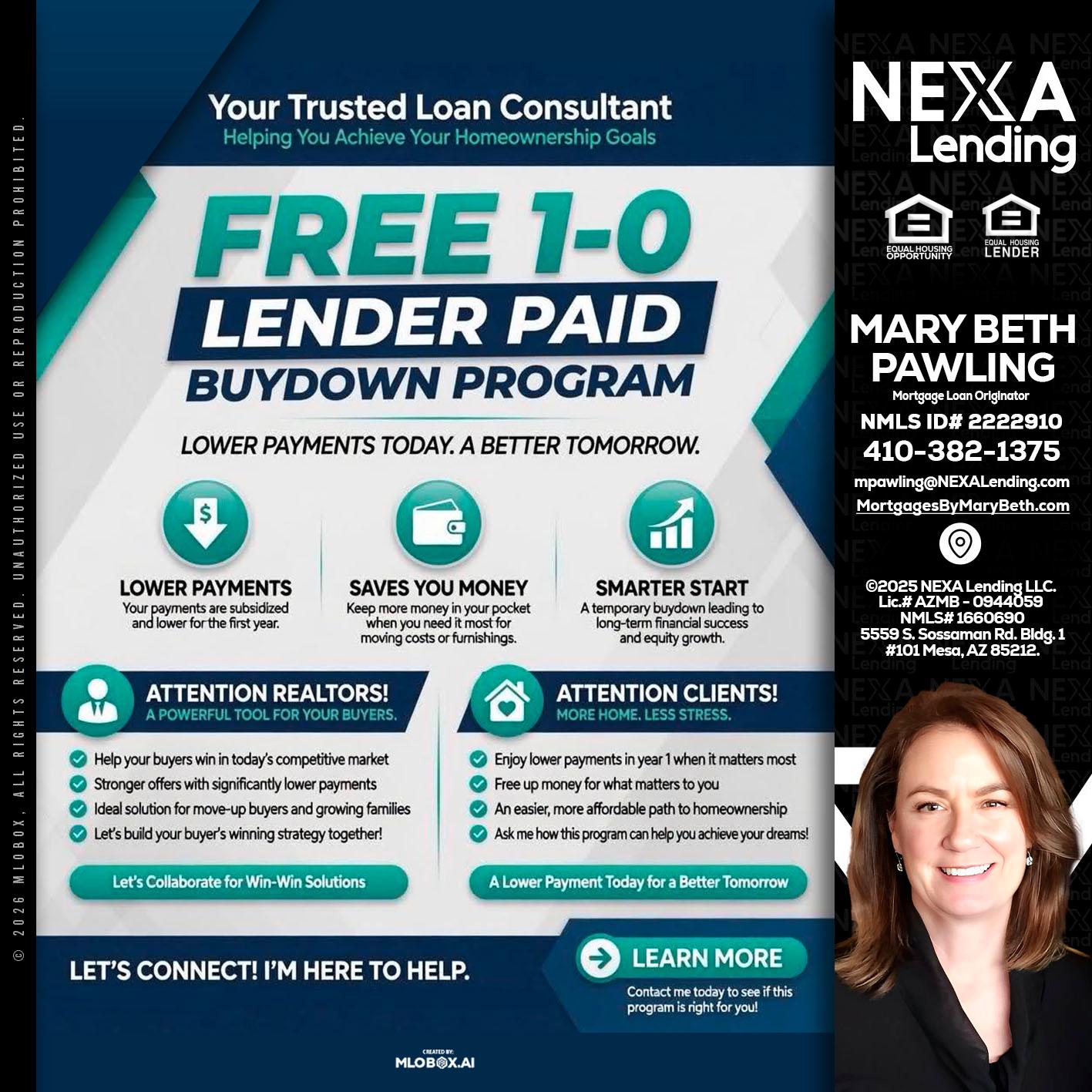 FREE 1-0 - Mary Beth Pawling -Mortgage Loan Originator