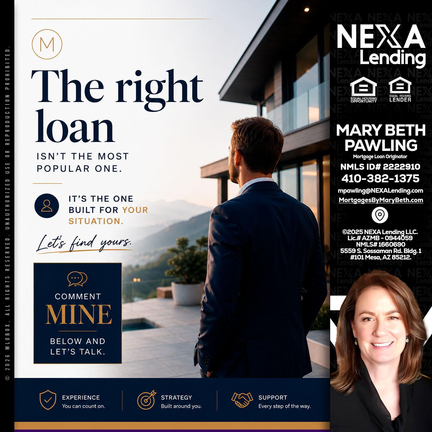 THE RIGHT LOAN - Mary Beth Pawling -Mortgage Loan Originator