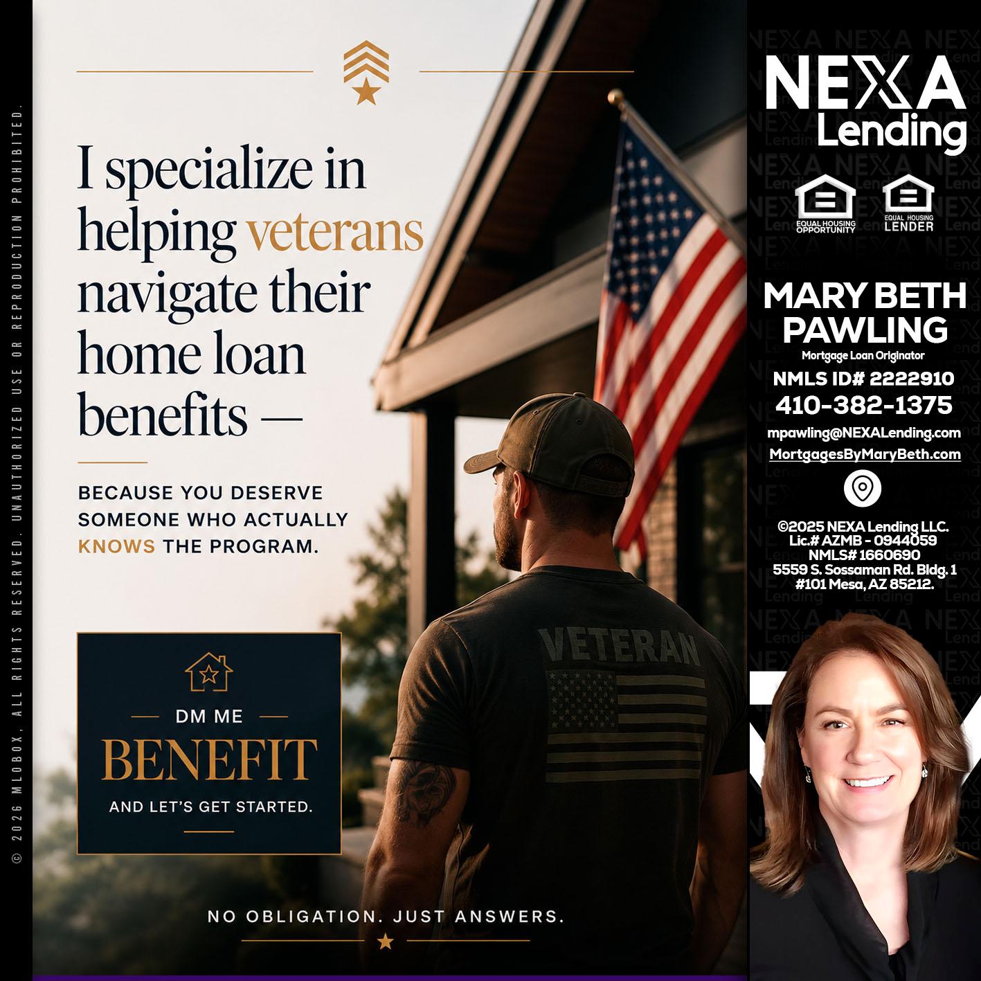 I SPECIALIZE - Mary Beth Pawling -Mortgage Loan Originator