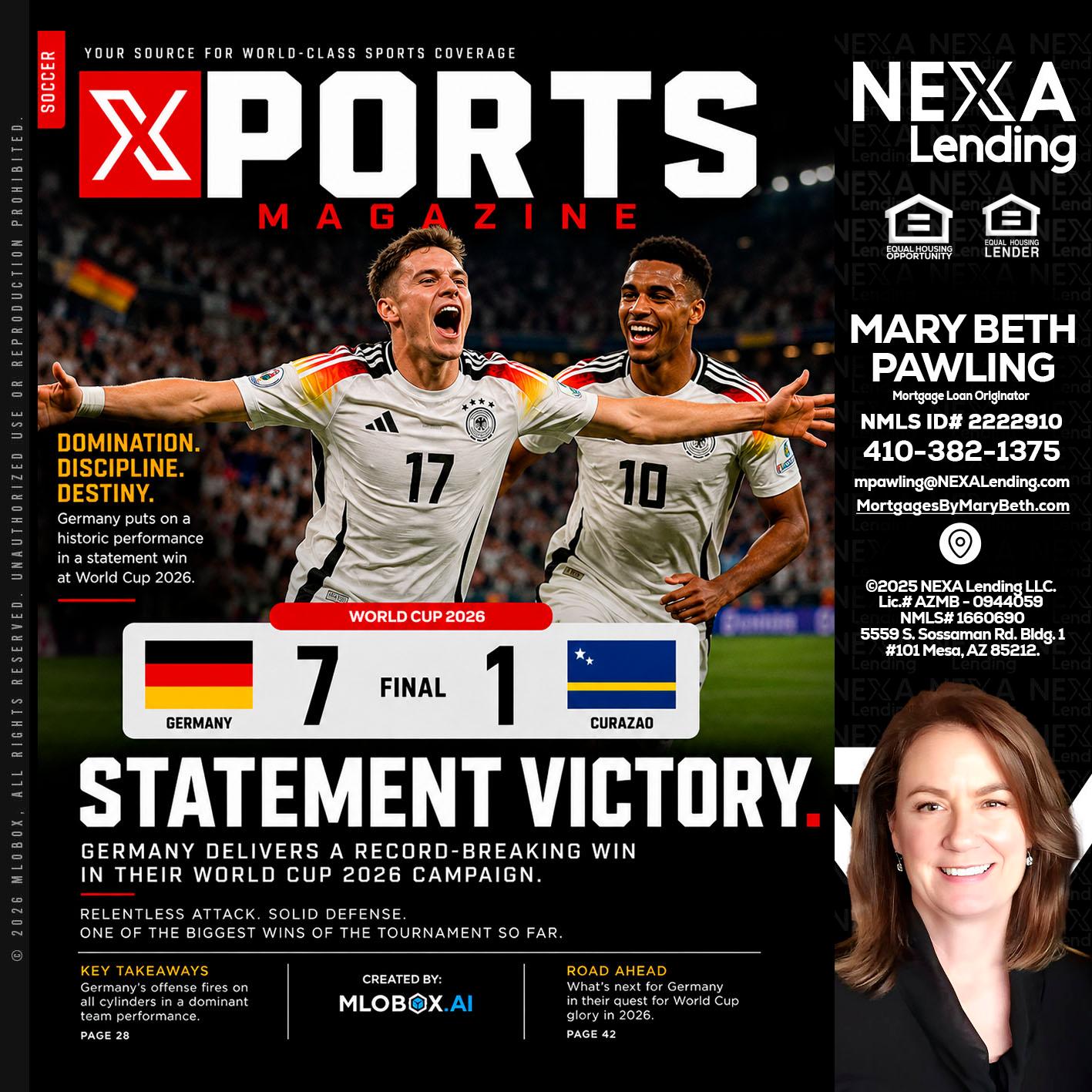 GERMANY VS CURASSAO (7-1) - Mary Beth Pawling -Mortgage Loan Originator