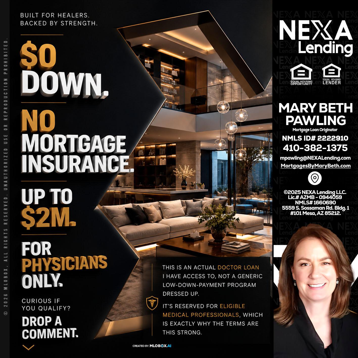 $0 DOWN - Mary Beth Pawling -Mortgage Loan Originator
