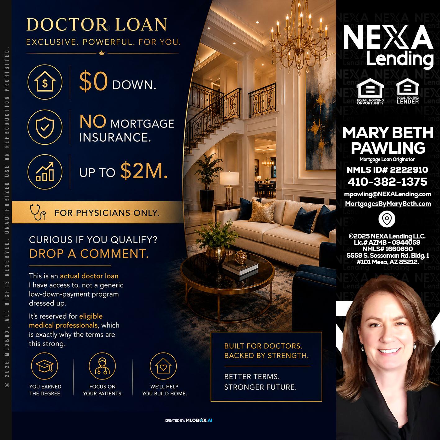 DOCTOR LOANS - Mary Beth Pawling -Mortgage Loan Originator