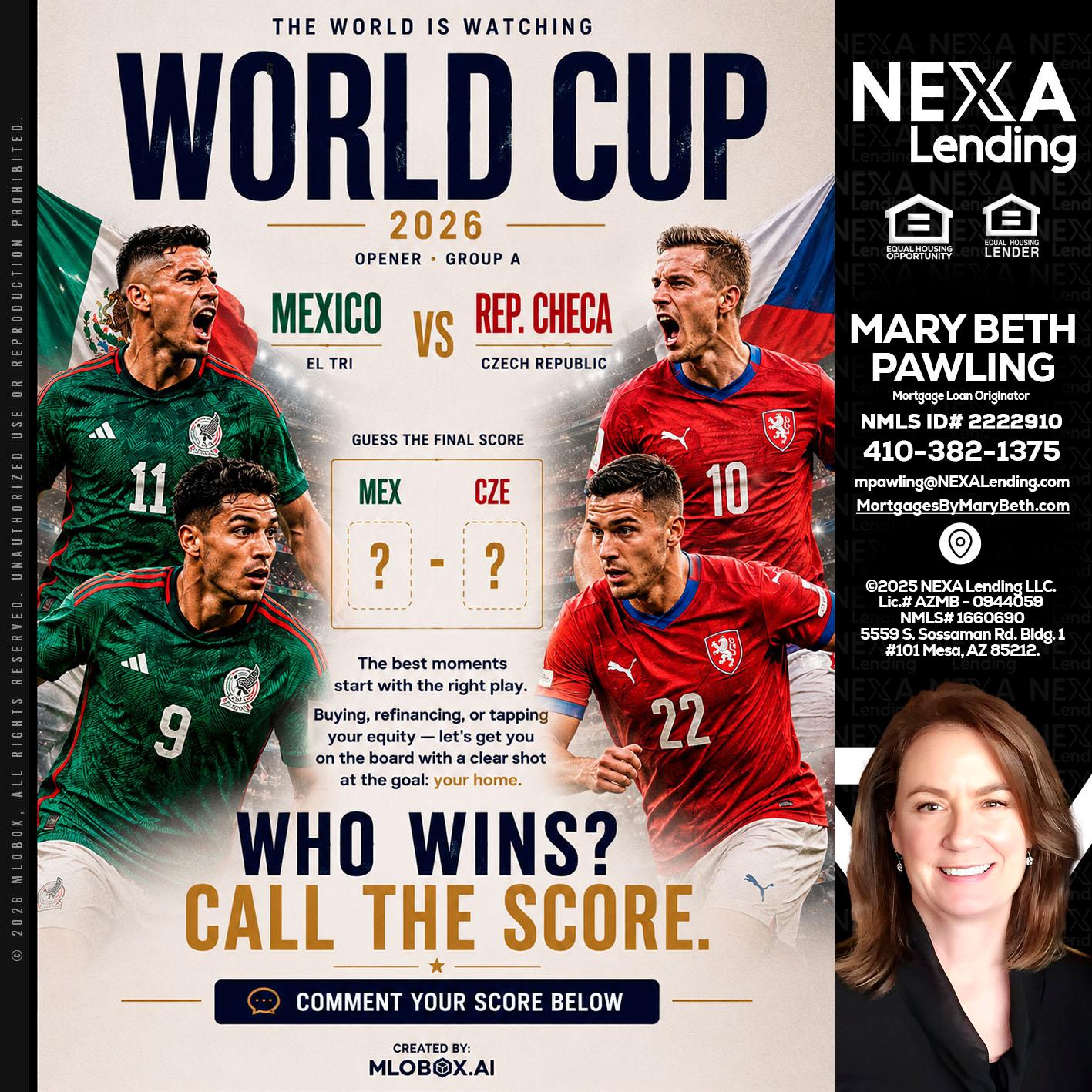 WORLD CUP 2026 - Mary Beth Pawling -Mortgage Loan Originator