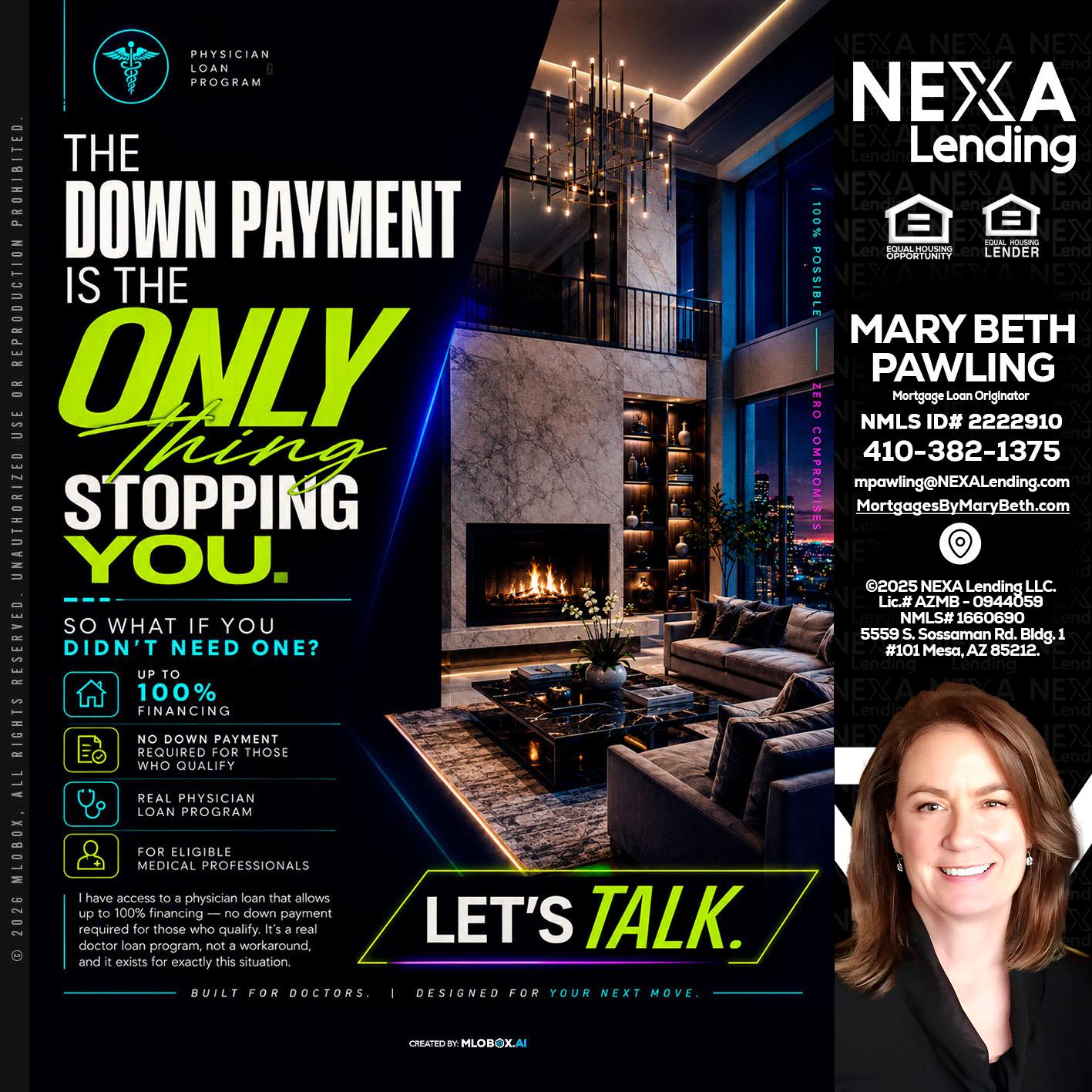 THE DOWN PAYMENT - Mary Beth Pawling -Mortgage Loan Originator