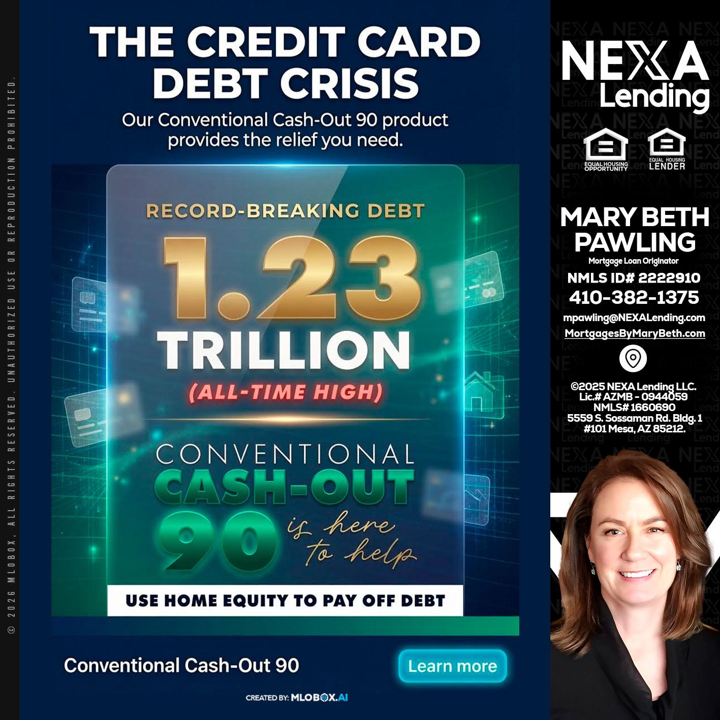 THE CREDIT CARD - Mary Beth Pawling -Mortgage Loan Originator