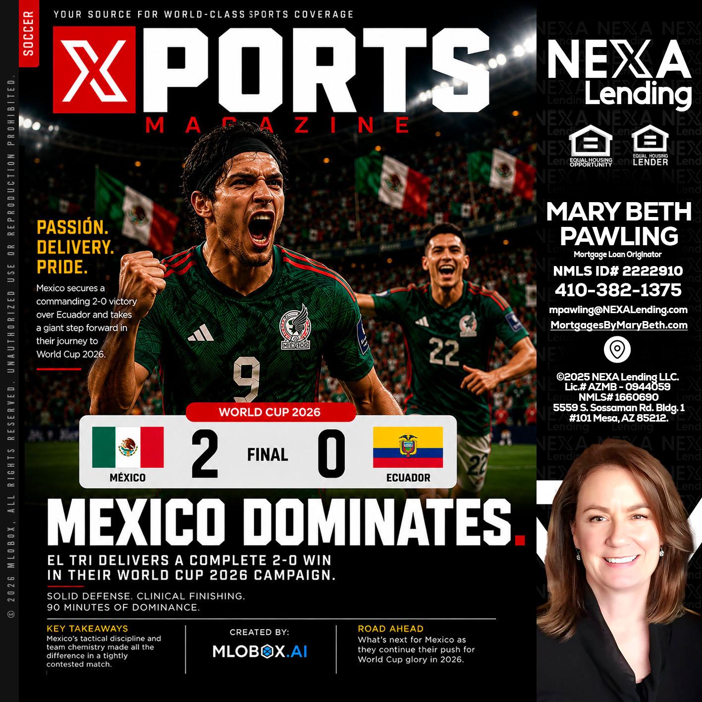 XPORTS MEX 2-0 ECUADOR - Mary Beth Pawling -Mortgage Loan Originator