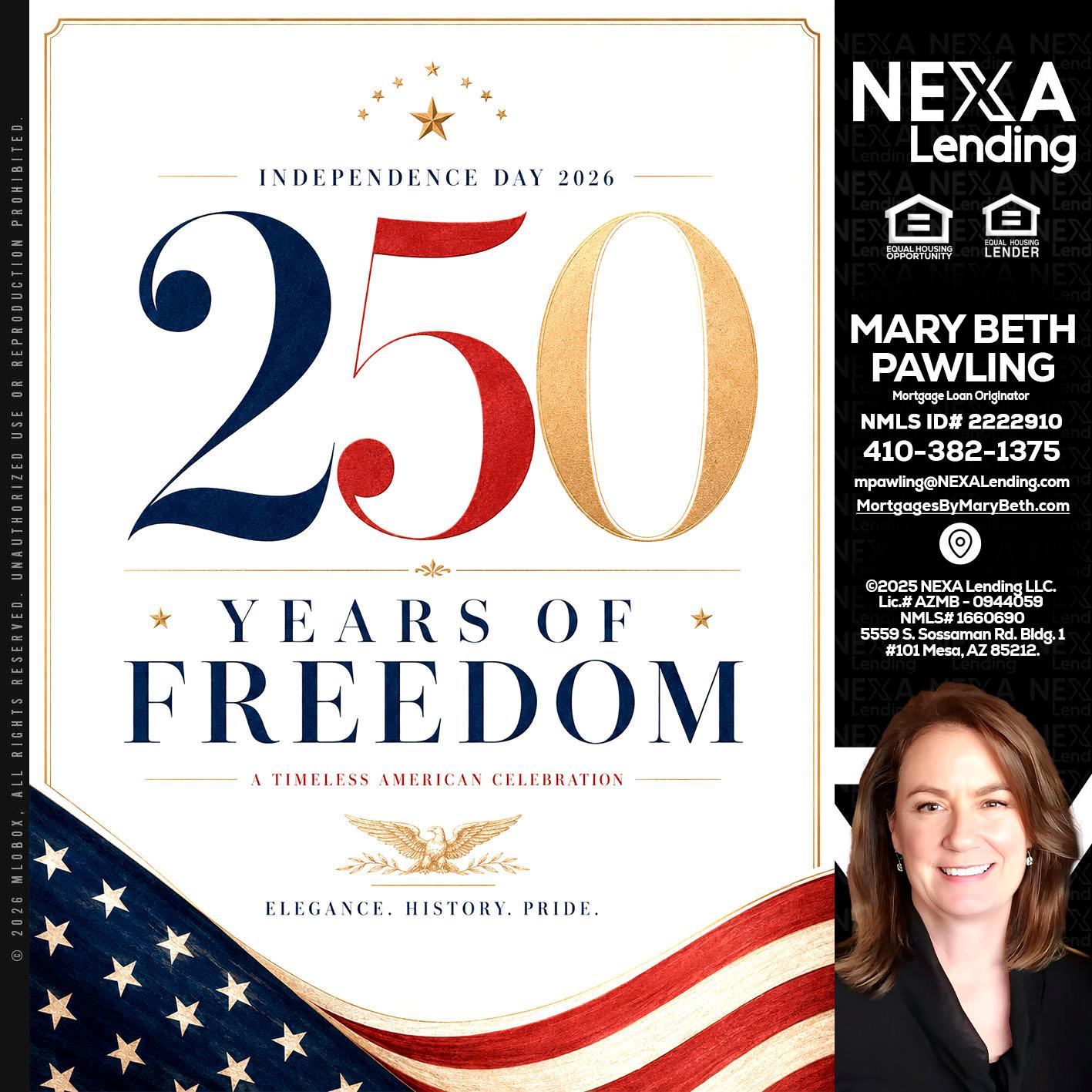 250 YEARS - Mary Beth Pawling -Mortgage Loan Originator