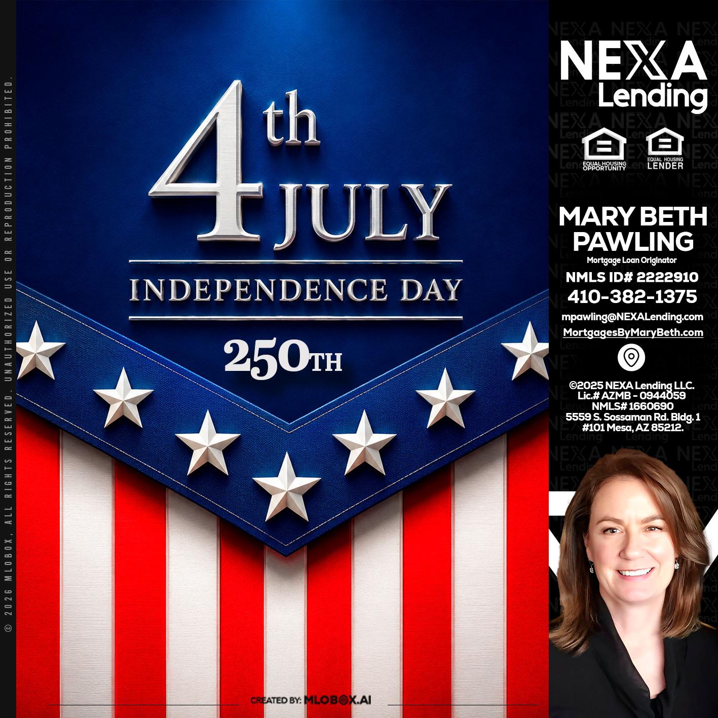 4th of july - Mary Beth Pawling -Mortgage Loan Originator