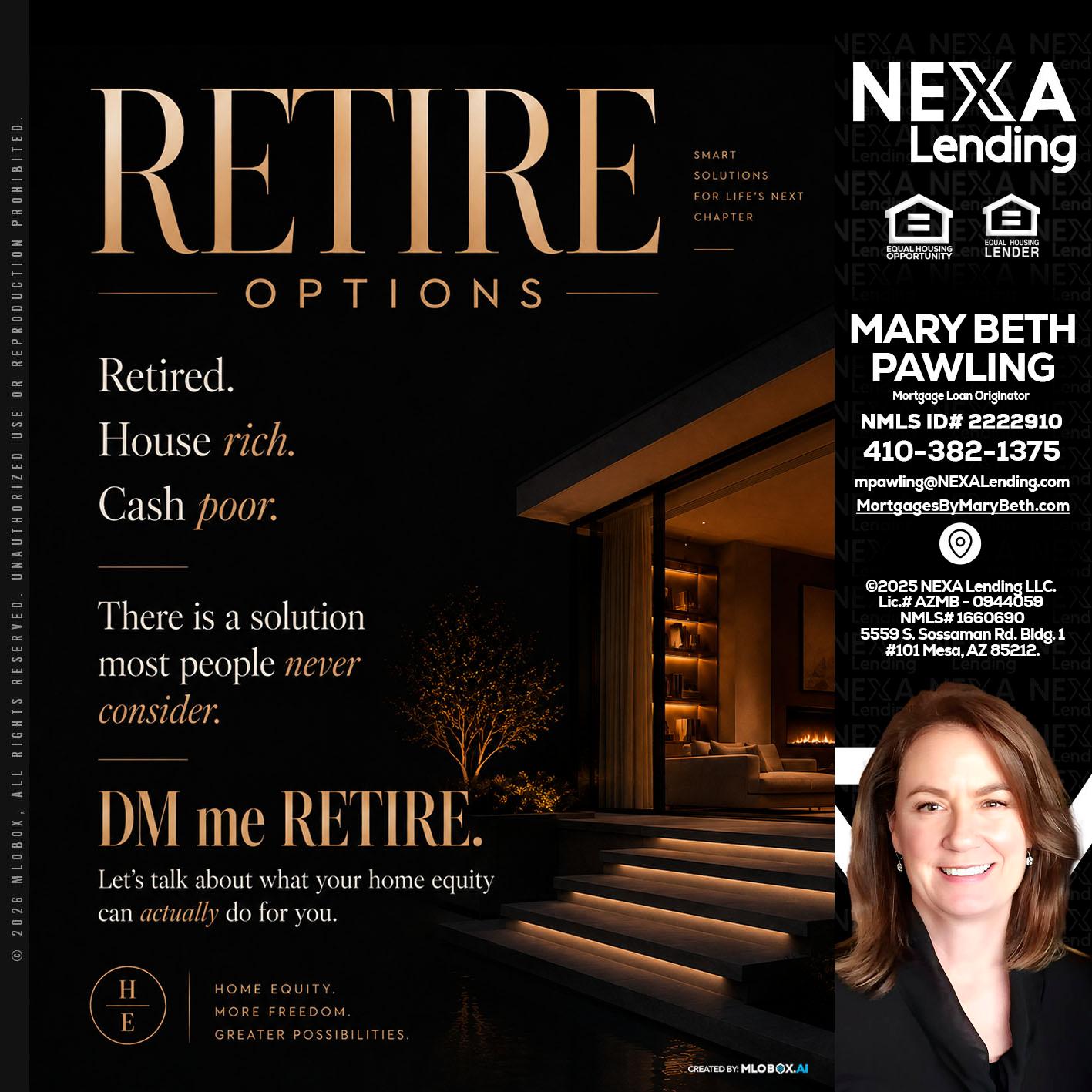 RETIRE LOANS - Mary Beth Pawling -Mortgage Loan Originator