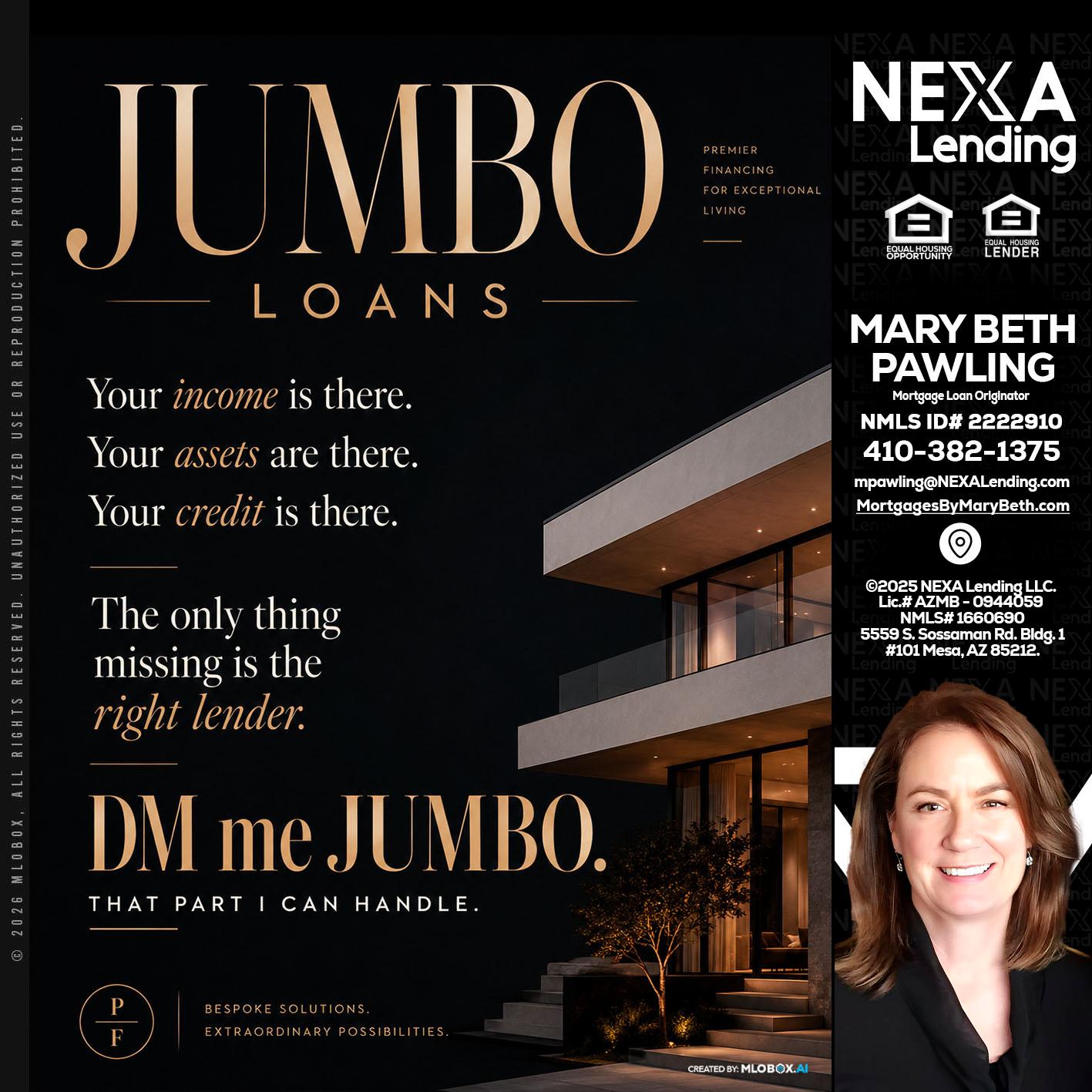 JUMBO LOANS - Mary Beth Pawling -Mortgage Loan Originator