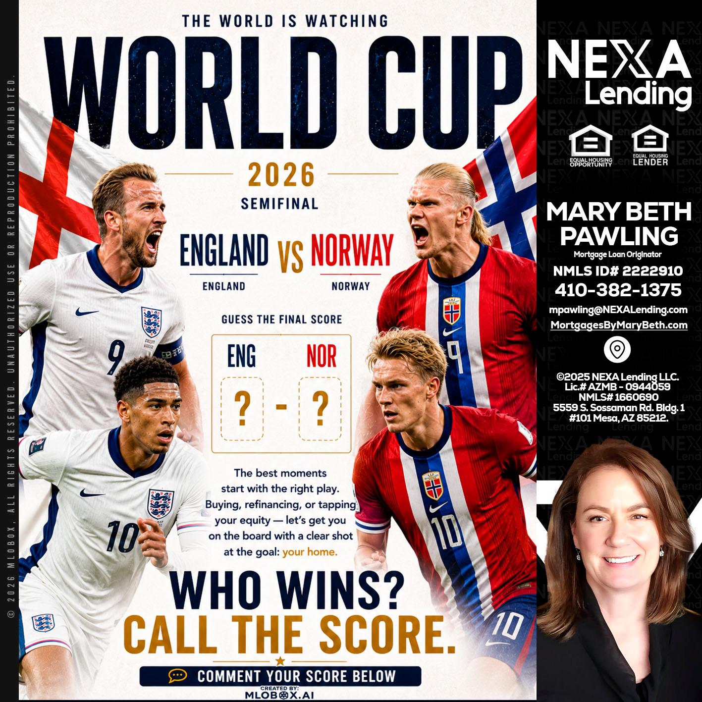 WORLD CUP 2026 - Mary Beth Pawling -Mortgage Loan Originator