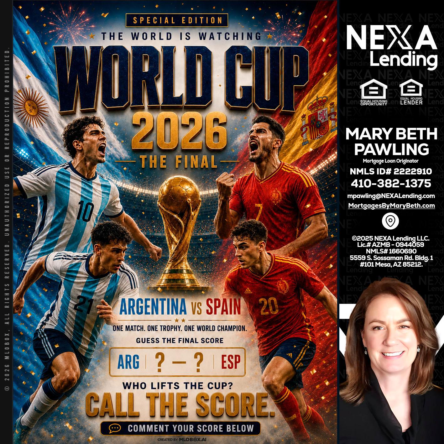 World Cup 2026 finals - Mary Beth Pawling -Mortgage Loan Originator