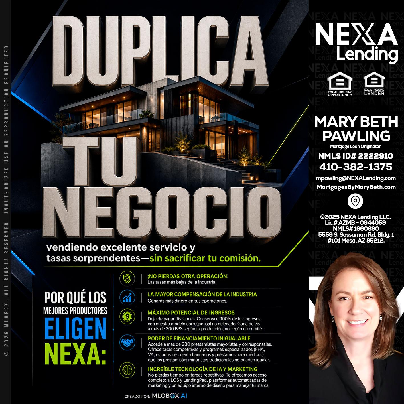 DUPLICA TU NEGOCIO - Mary Beth Pawling -Mortgage Loan Originator