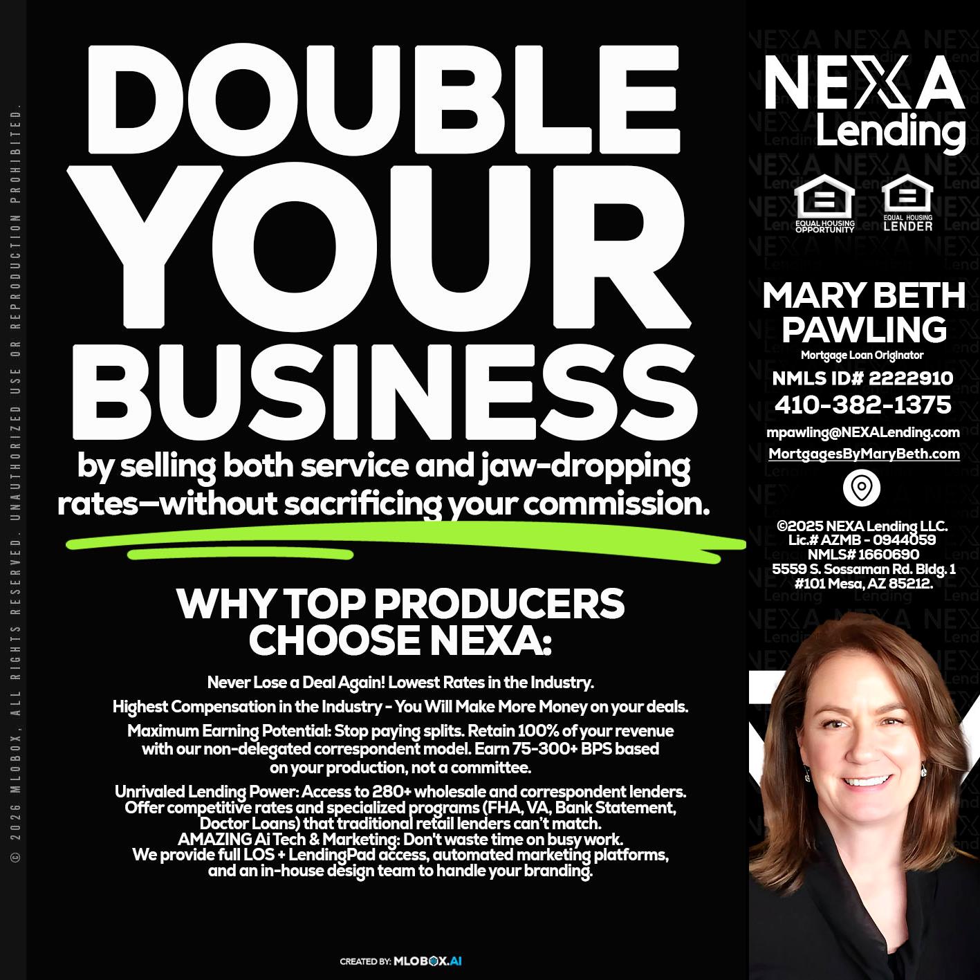 DOUBLE YOUR BUSINESS - Mary Beth Pawling -Mortgage Loan Originator