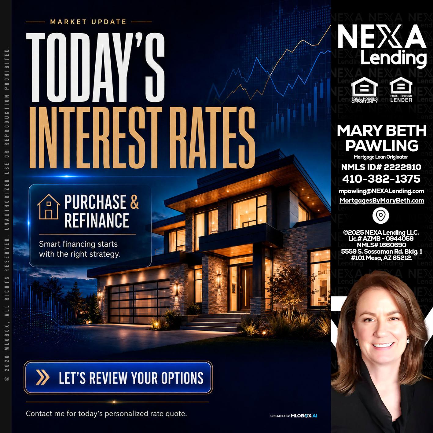 TODAYS RATES - Mary Beth Pawling -Mortgage Loan Originator