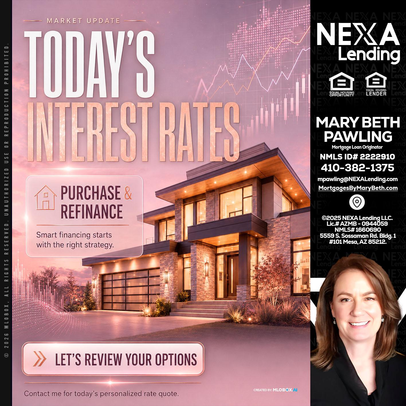 todays interest rates - Mary Beth Pawling -Mortgage Loan Originator