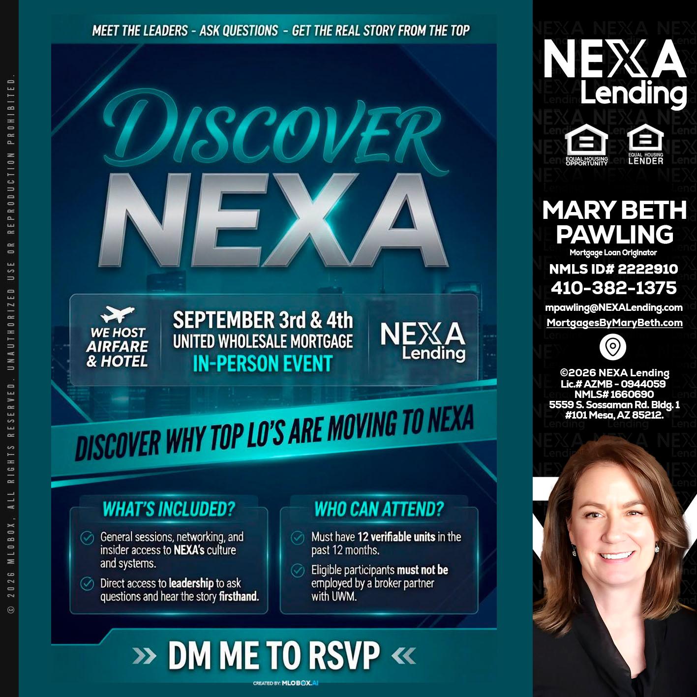 DISCOVER NEXA - Mary Beth Pawling -Mortgage Loan Originator