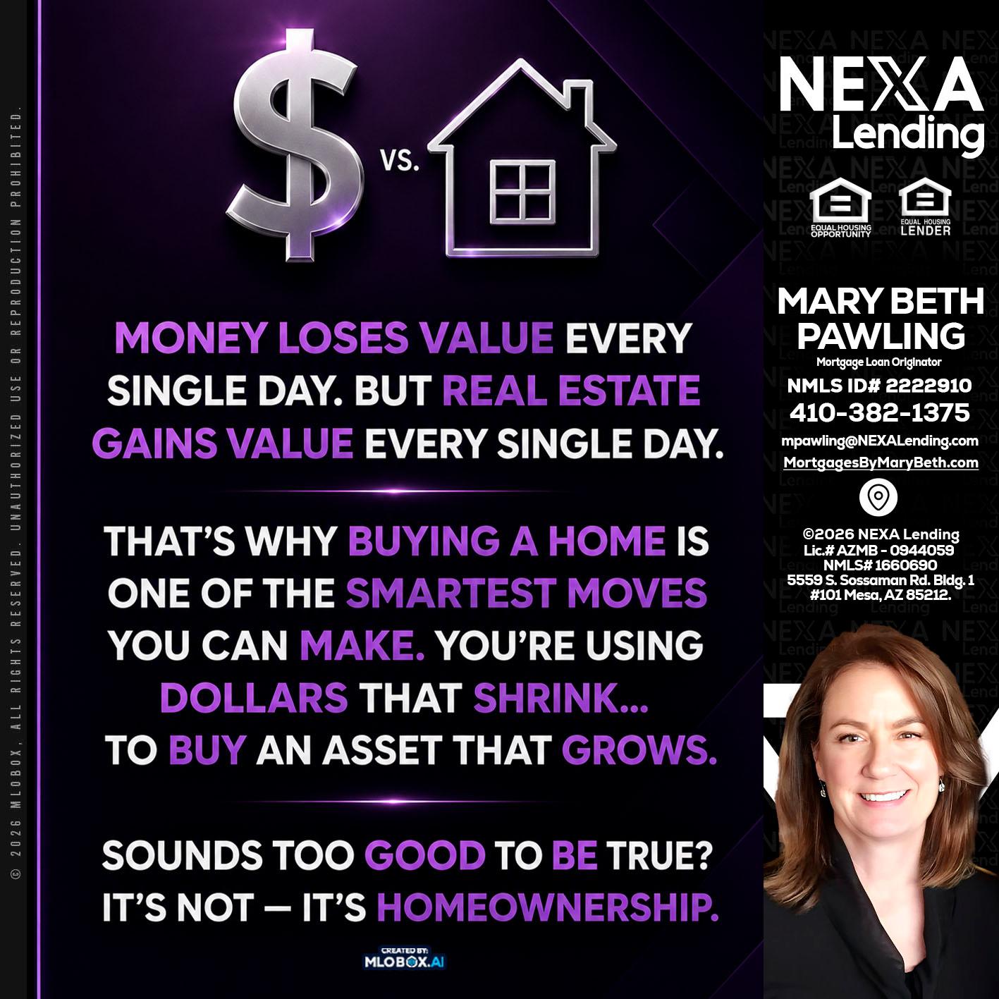 MONEY LOSES - Mary Beth Pawling -Mortgage Loan Originator