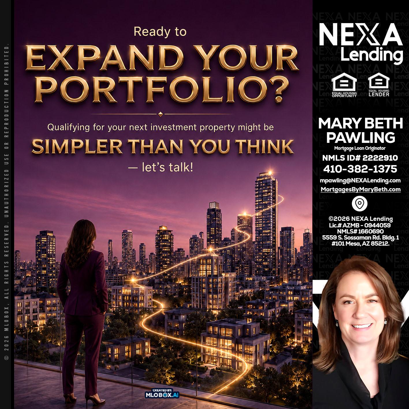 EXPAND YOUR PORTFOLIO - Mary Beth Pawling -Mortgage Loan Originator