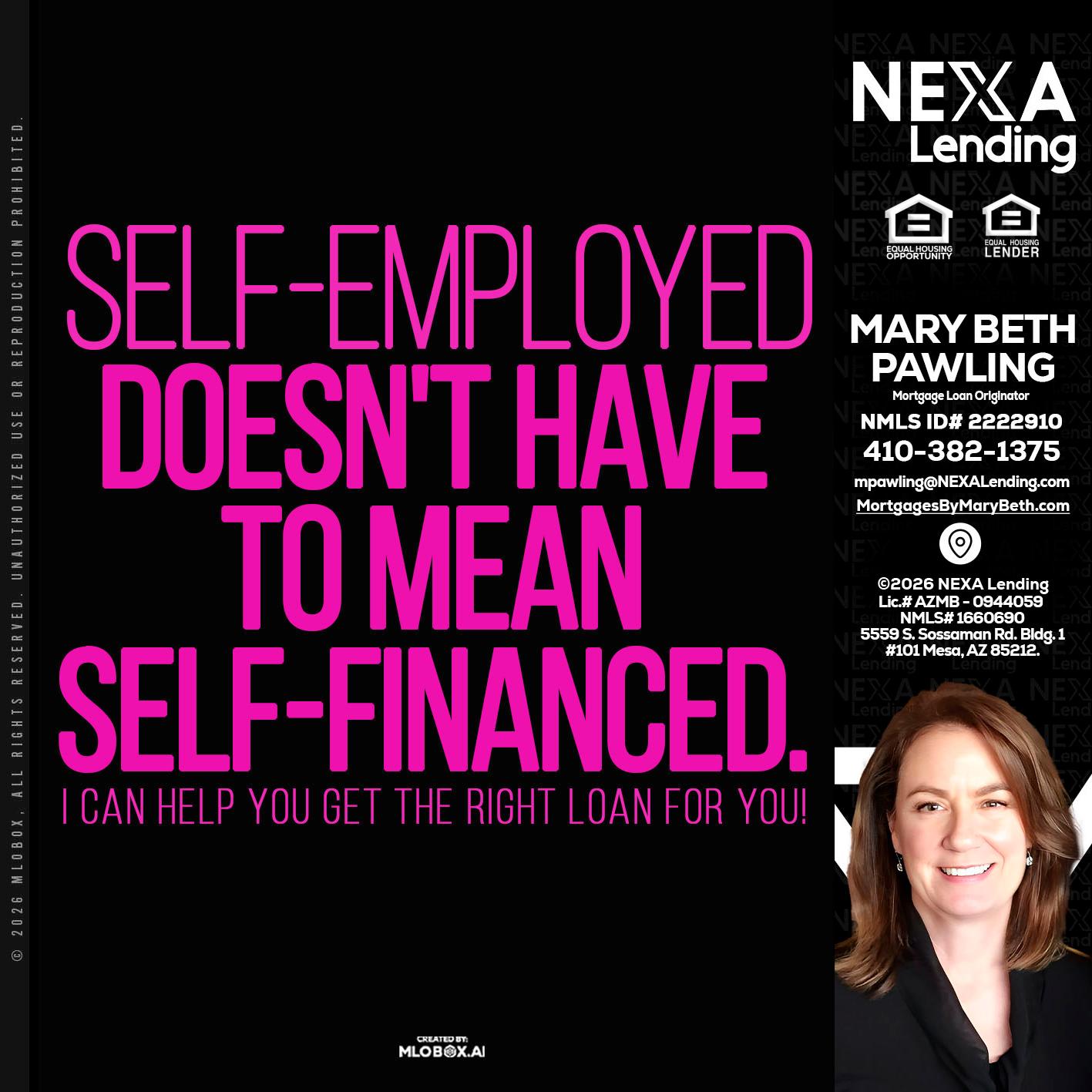 self employed - Mary Beth Pawling -Mortgage Loan Originator