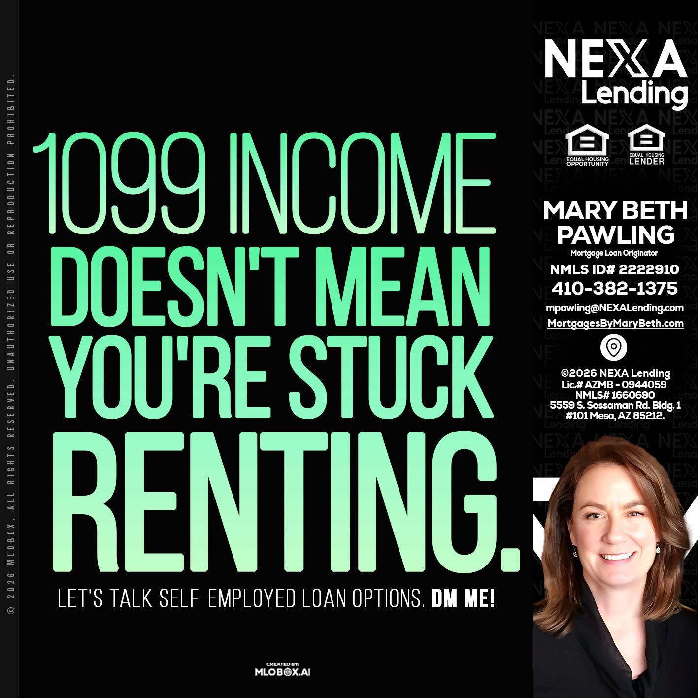 1099 income - Mary Beth Pawling -Mortgage Loan Originator