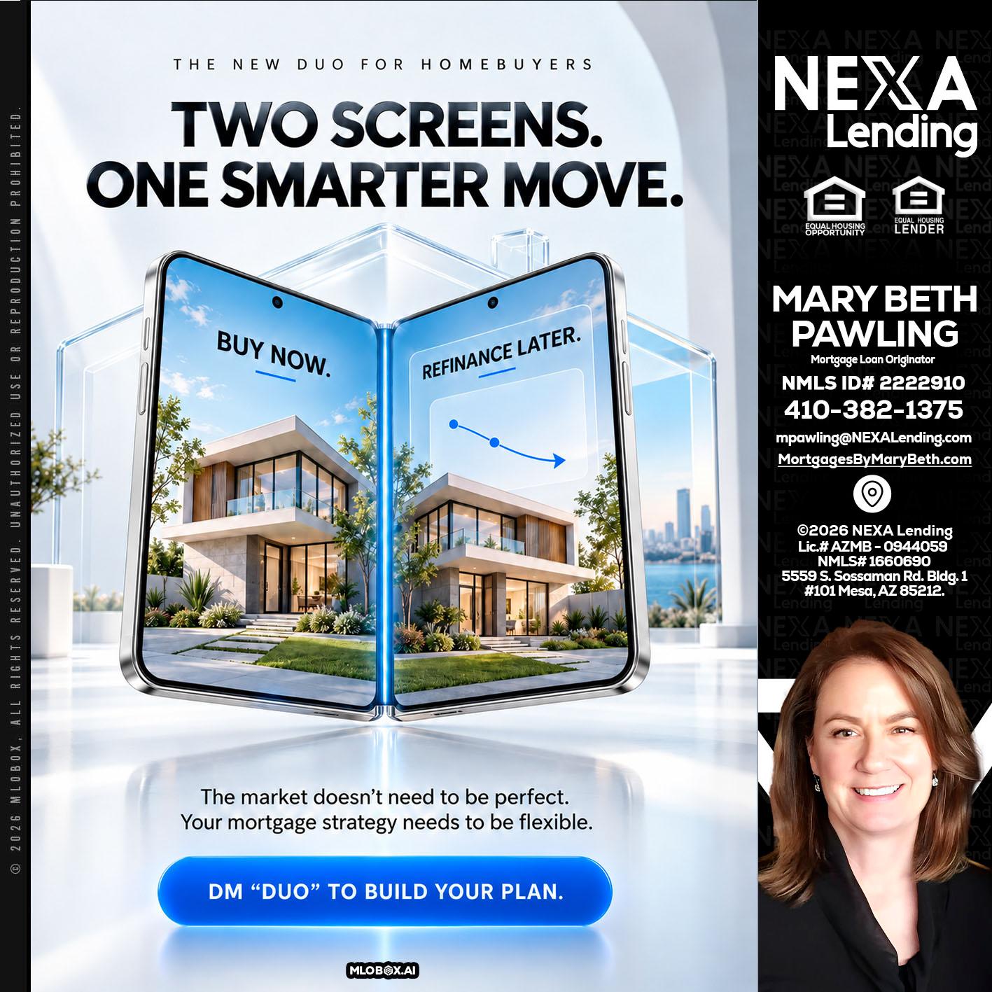 TWO SCREENS - Mary Beth Pawling -Mortgage Loan Originator